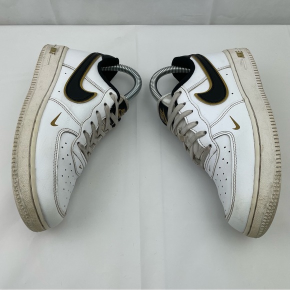 Nike Air Force 1 LV8 White Black Gold Kids Trainers UK2.5 DM3386-100 - Picture 3 of 9
